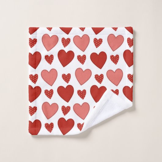 Coeurs rouges (Gant de toilette)
