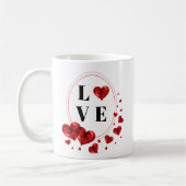 Coeurs rouges Aimer Romantique Thé Tasse de café M (Gauche)