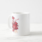 Coeurs rouges amour Mug (Devant gauche)