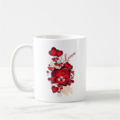 Coeurs rouges amour Mug (Gauche)