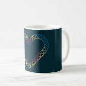 cœurs rouges bleus jaunes sur mug (Devant droit)