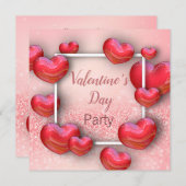 Coeurs rouges de Saint-Valentin - invitation de (Devant / Derrière)