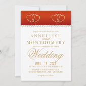 Coeurs rouges et aurifères profonds - Invitation (Devant)