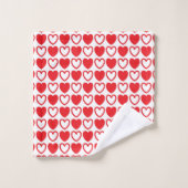Coeurs rouges et blancs (Gant de toilette)