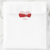 Coeurs rouges et blancs "Amour" - Sticker en forme (Sac)