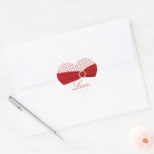 Coeurs rouges et blancs "Amour" - Sticker en forme (Enveloppe)