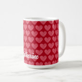 Coeurs rouges et roses personnalisés Mug Nom perso (Devant droit)