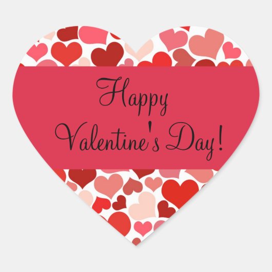 Coeurs rouges et roses sur un autocollant de Saint (Devant)