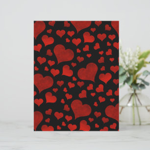 Cœurs rouges gras sur papier de la Saint-Valentin