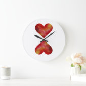 Coeurs rouges - Horloge ronde (grande) (Maison)
