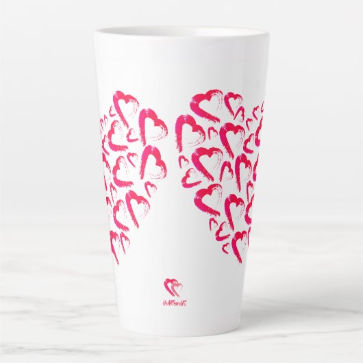 Coeurs rouges Latte Mug (Devant)