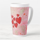 Coeurs rouges Latte Mug (Angle droit)