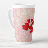 Coeurs rouges Latte Mug (Angle gauche)