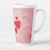 Coeurs rouges Latte Mug (Droite)