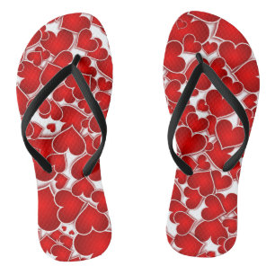 Coeurs rouges mignons motif paire de tongs