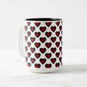Coeurs rouges Motif café Mug (Devant gauche)