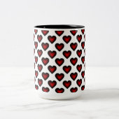 Coeurs rouges Motif café Mug (Centre)