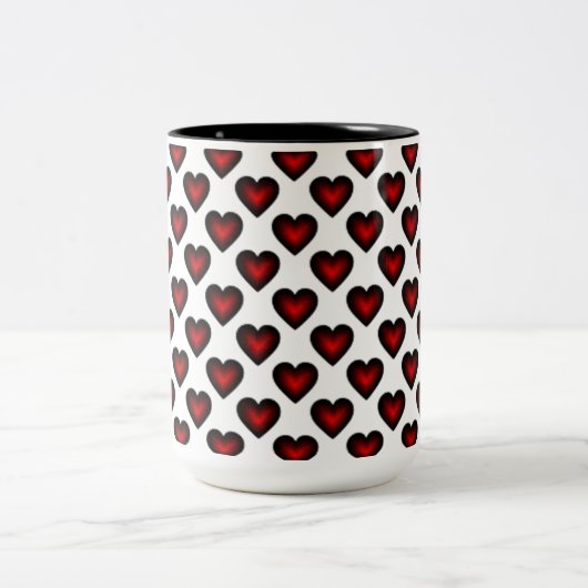 Coeurs rouges Motif café Mug (Centre)