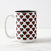 Coeurs rouges Motif café Mug (Gauche)