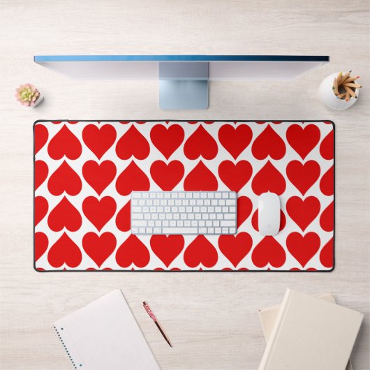 Coeurs rouges Motif, Romantique, Amour (Bureau 1)