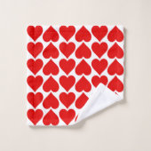 Coeurs rouges Motif, Romantique, Amour (Gant de toilette)