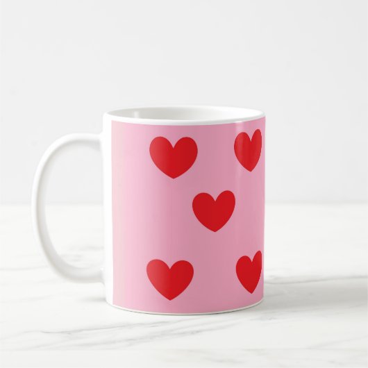 Coeurs rouges mug (Gauche)