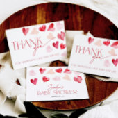 Cœurs Rouges Saint-Valentin Baby Shower Merci