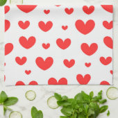 Coeurs rouges Serviettes de cuisine (Plié)
