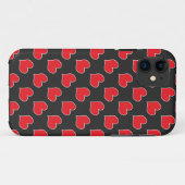 Coeurs rouges sur motif noir iphone 5 coque (Dos (Horizontal))
