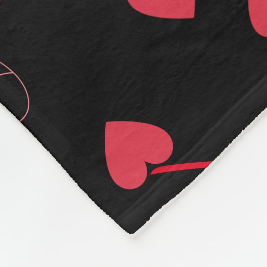 Coeurs rouges sur une couverture noire avec nom (Coin)