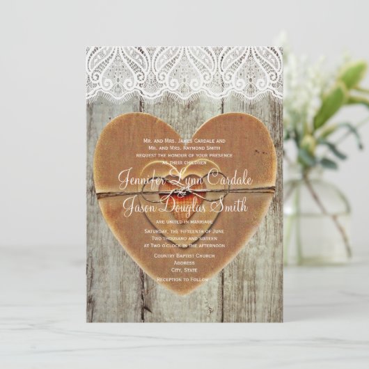 Coeurs rustiques de la campagne Faire-part de mari (Debout devant)