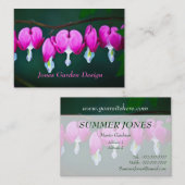 Coeurs saignants Cartes de visite floraux (Devant / Derrière)