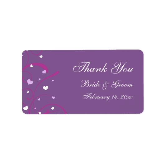 Coeurs Saint-Valentin Étiquettes de mariage (Devant)