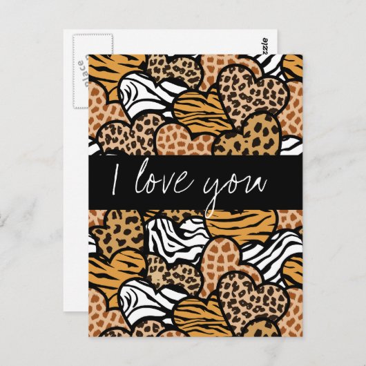 Coeurs sauvages Je t'aime Carte postale (Devant / Derrière)