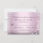 Cœurs scintillants roses RSVP (Dos)