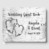 Coeurs sculptés Birch Tree Bark Livre d'invité (Recto)