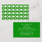 Coeurs shamrocks carte de visite blanc dos vert (Devant / Derrière)