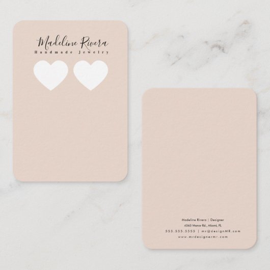 Coeurs simples Cartes d'affichage de l'oreille art (Devant / Derrière)