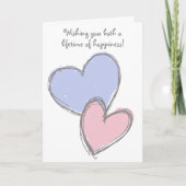 Coeurs simples de griffonnage épousant la carte de (Devant)