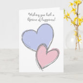 Coeurs simples de griffonnage épousant la carte de (Fleur jaune)