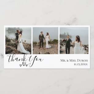 Cœurs Simples Mariage Photo Merci