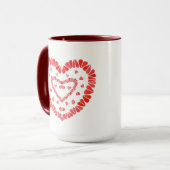 CŒURS SUCRÉS Grand Mug Marron Combo (Devant gauche)