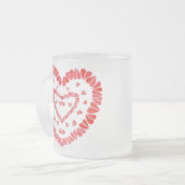COEURS SUCRÉS Mug en verre dépoli (Devant gauche)