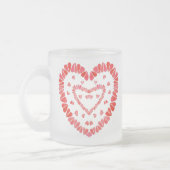 COEURS SUCRÉS Mug en verre dépoli (Gauche)