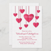 Coeurs Sur Une Invitation À Chaîne De Con Amor (Devant / Derrière)