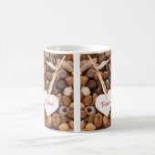 Coeurs sur une Mug de plage de galets (Centre)