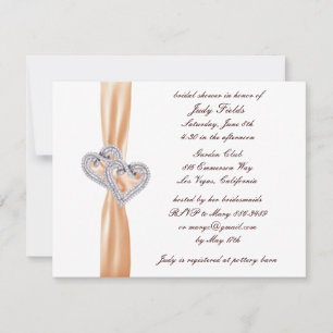 Coeurs Tangerine Personnalisés Invitation à la dou