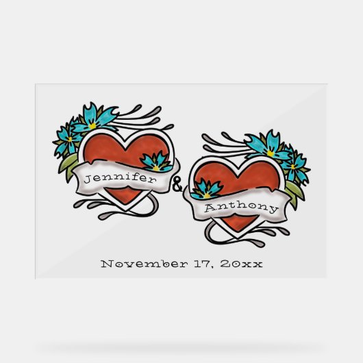 Coeurs tatoués, Mariage graphique de tatouage (Recto)