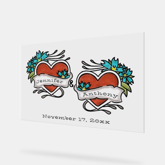 Coeurs tatoués, Mariage graphique de tatouage (Angle)