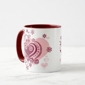 Coeurs tourbillonnants et tasse de fleurs (Devant gauche)